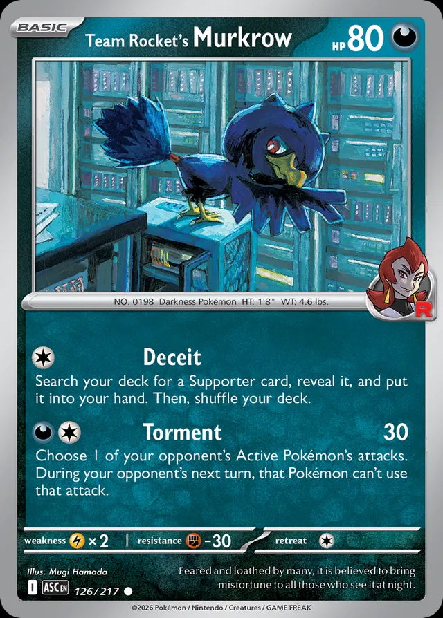 Ascended Heroes Team Rocket’s Murkrow #126/217